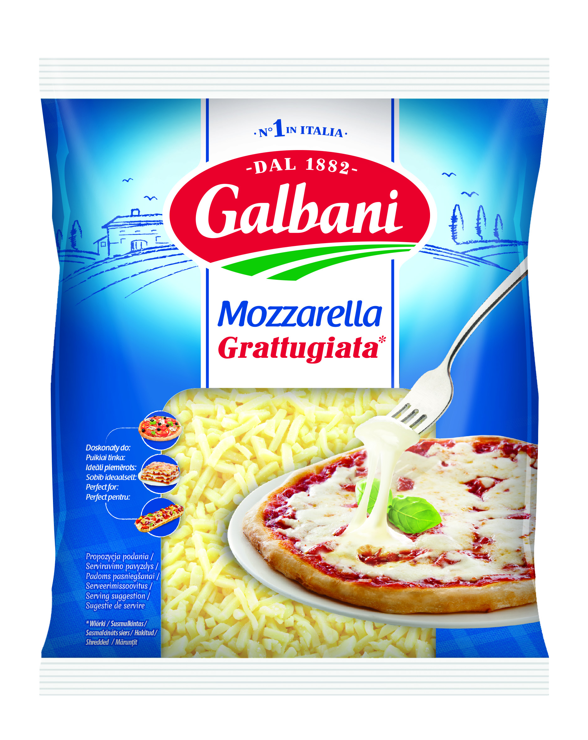 Galbani Mozzarella Wiórki 150g - Galbani – od ponad 140 lat dostarczamy najlepsze włoskie smaki na talerze całego świata